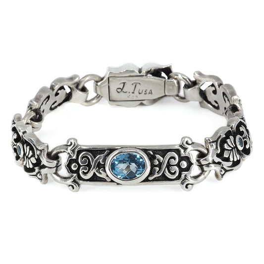 Bracelet : Celtic Vine w/5small&1large w/Blue Topaz