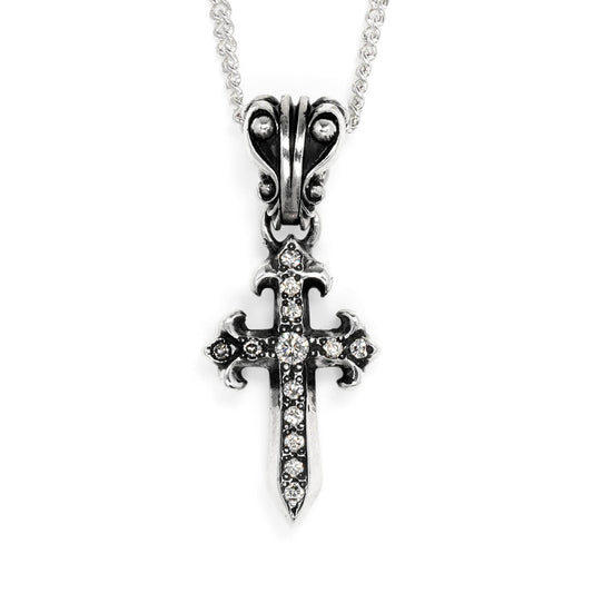 Charm : Pollicino Cross w/Diamond Pave