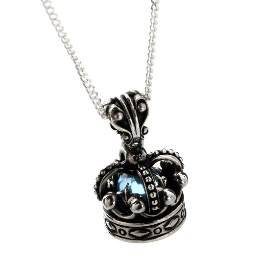 【BC Online Store LTD.】Charm : Imperial King Crown w/Blue Topaz