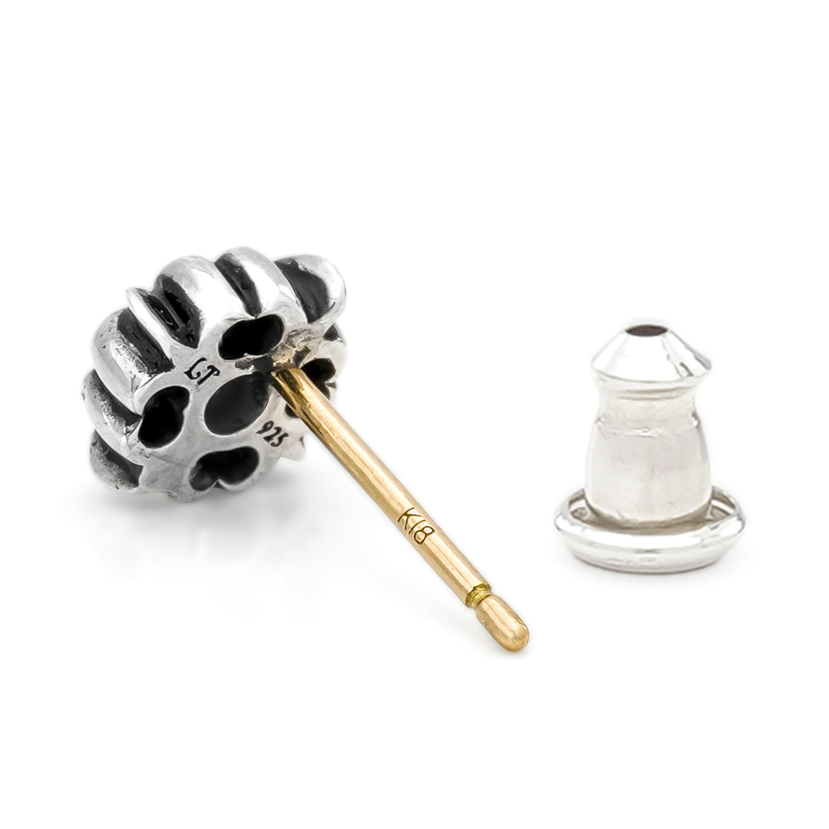 Earring : Pope's Stone Cross Stud w/Green Diamond