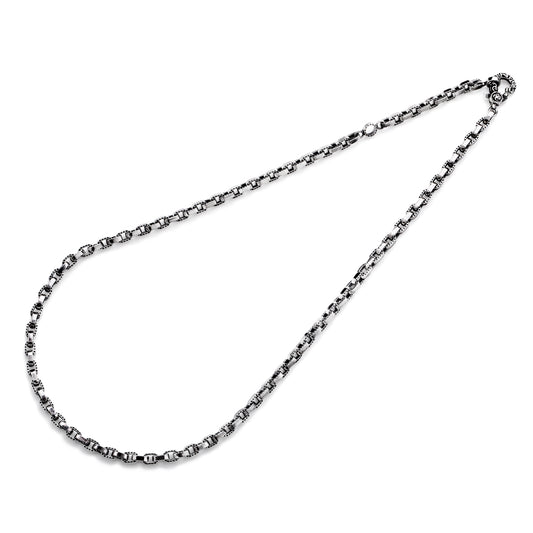 Necklace : Half Engraved Links Chain w/Celtic Lobster Claw 60cm