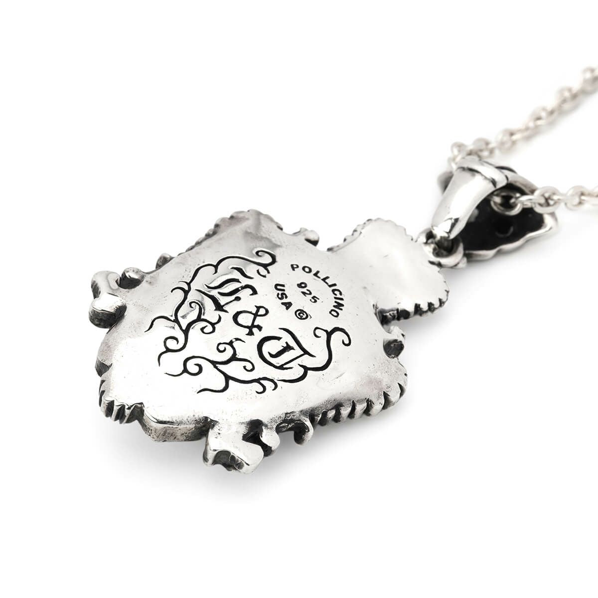 Pendant : King Crown Crest Inlay w/Lion w/Sanded Stingray Black