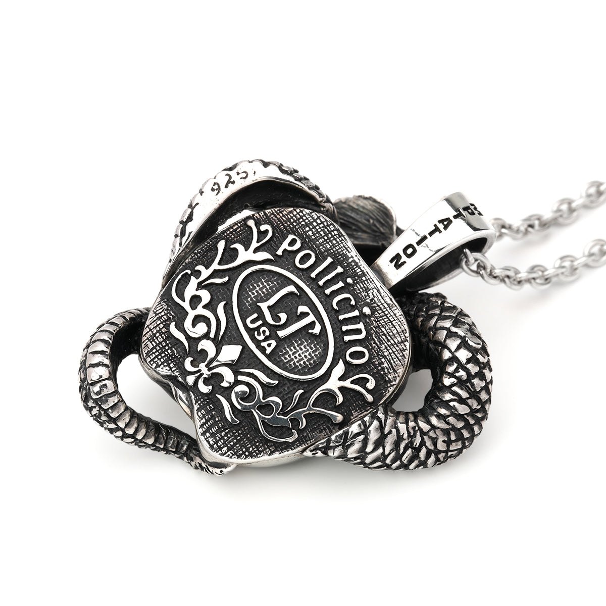 Pendant : Temptation Forbidden Fruits Inlay w/Snake w/Stingray Green