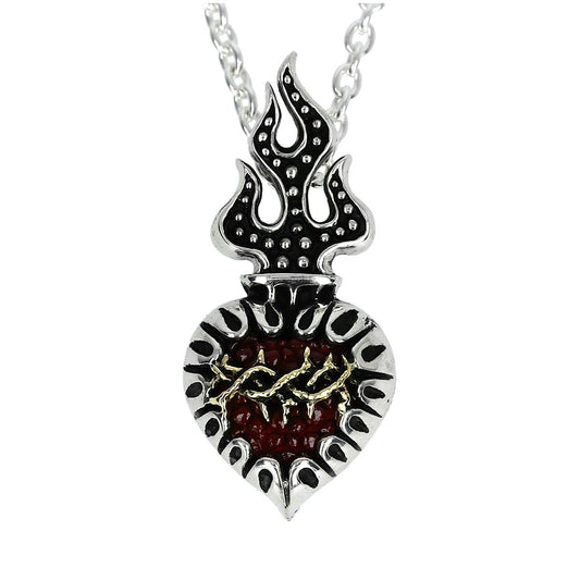 Pendant : Sacred Heart 2nd Edition w/K18Thorn w/Stingray Burgundy
