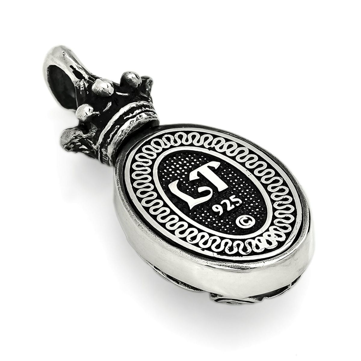 Pendant:Small Oval Fleur-de-lis Inlay w/Sanded Stingray