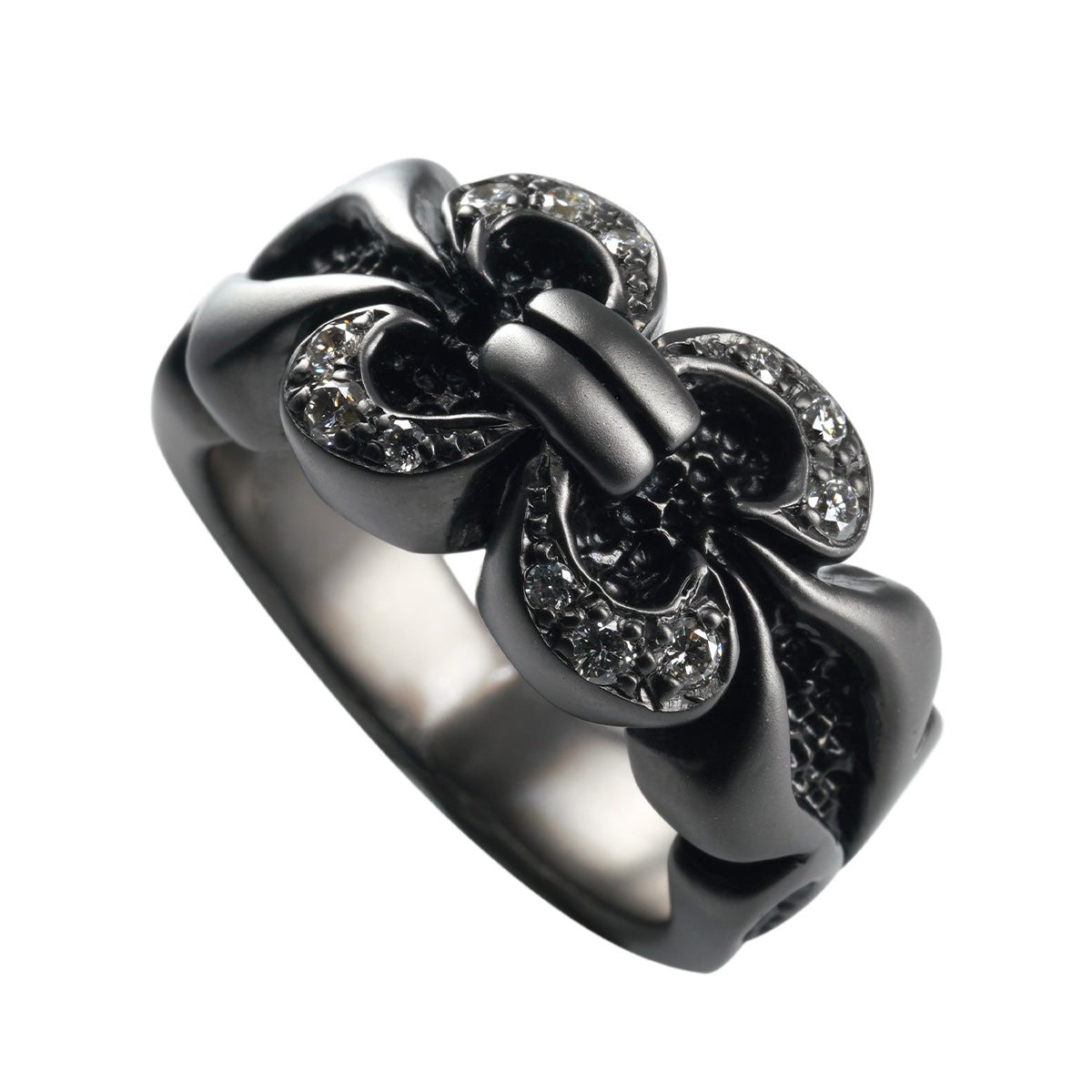 Ring : Chevron w/Diamond Pave(Chevron) /Black Custom