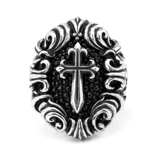 Ring : Dedication inlay w/Pollicino Cross w/Stingray