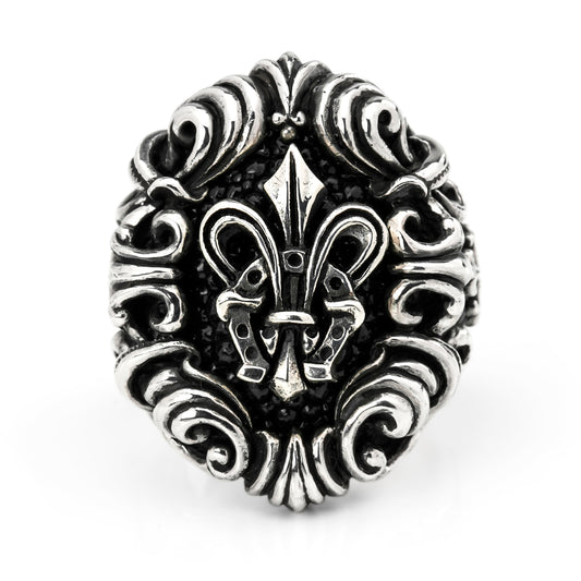 Ring : Dedication Inlay w/Fleur-de-lis Horseshoe w/Stingray