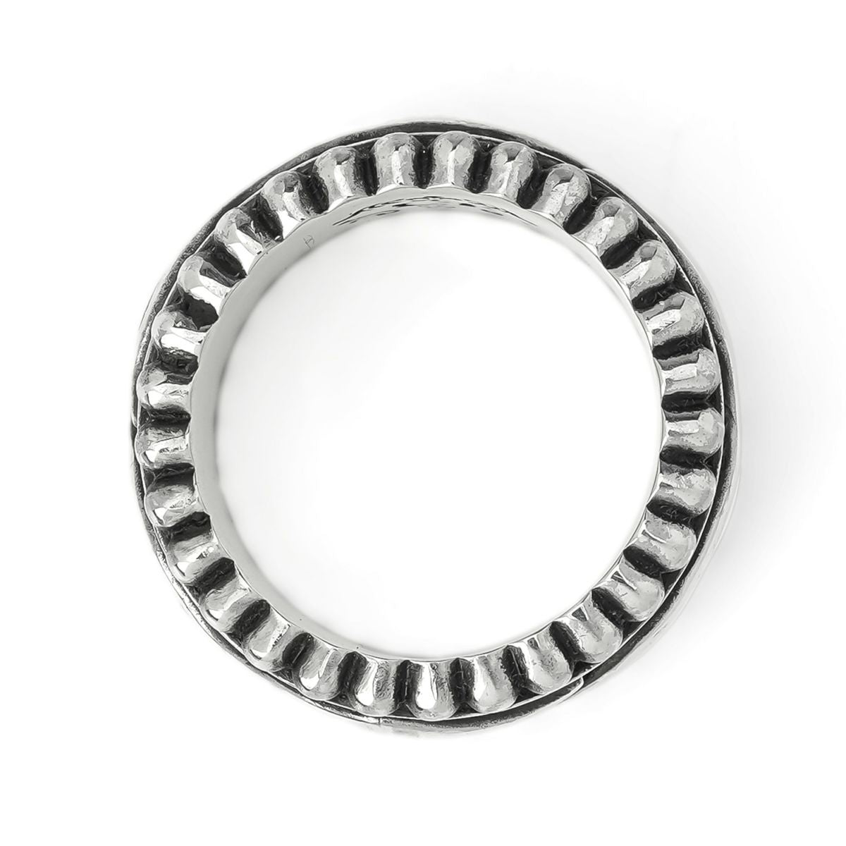 Ring : Narrow Beaded Edge w/Flame Belt