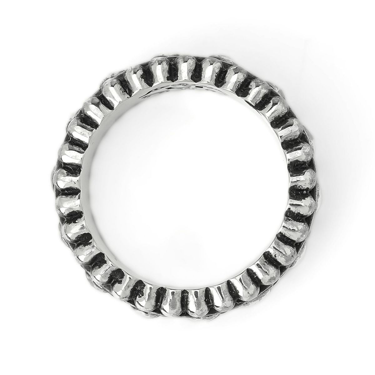 Ring : Narrow Beaded Edge w/Sacred Heart Belt