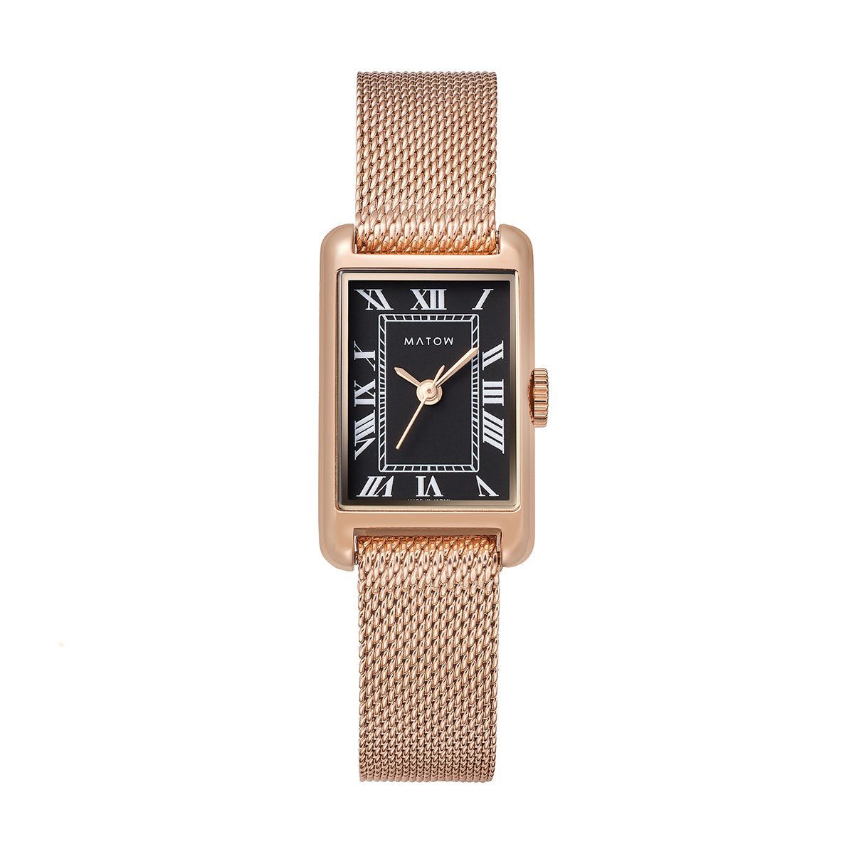 Tsuki Oboroduki Square Rose Gold Mesh Noir