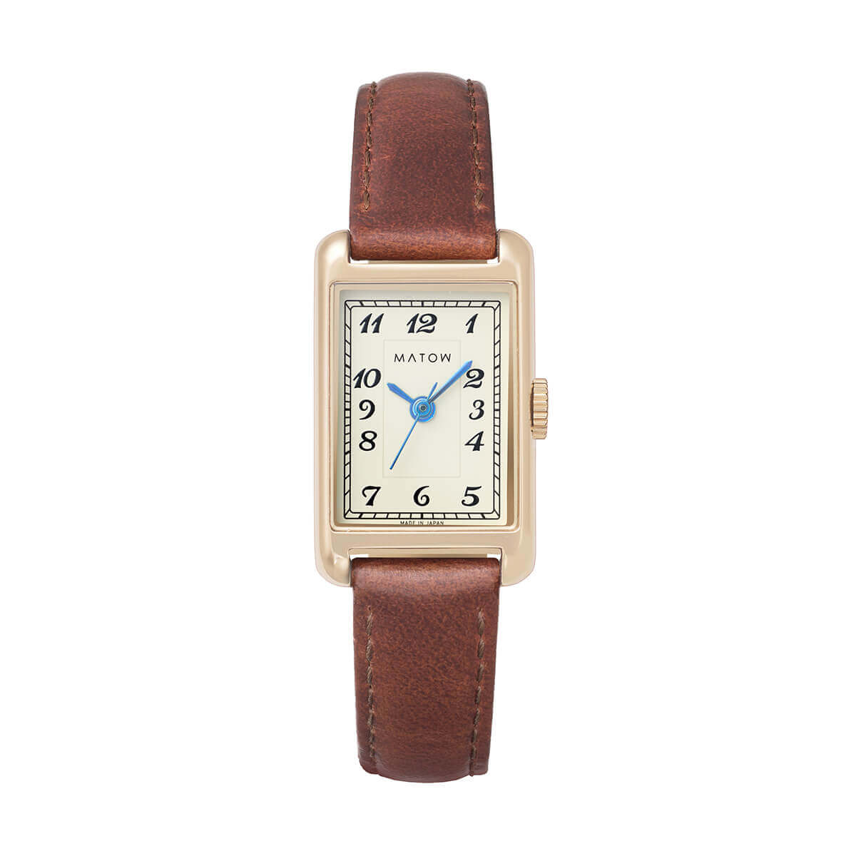 Tsuki Oboroduki Square Gold Brown Leather Arabic
