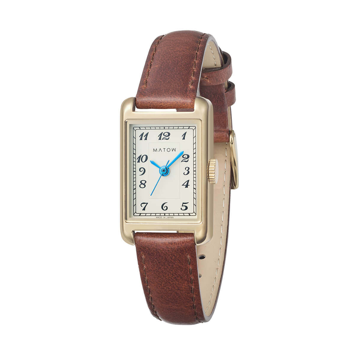 Tsuki Oboroduki Square Gold Brown Leather Arabic