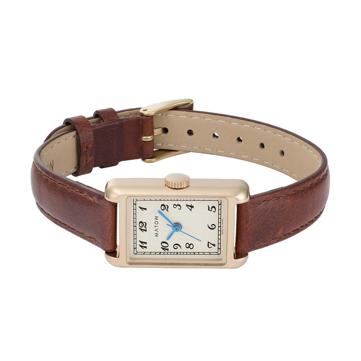 Tsuki Oboroduki Square Gold Brown Leather Arabic