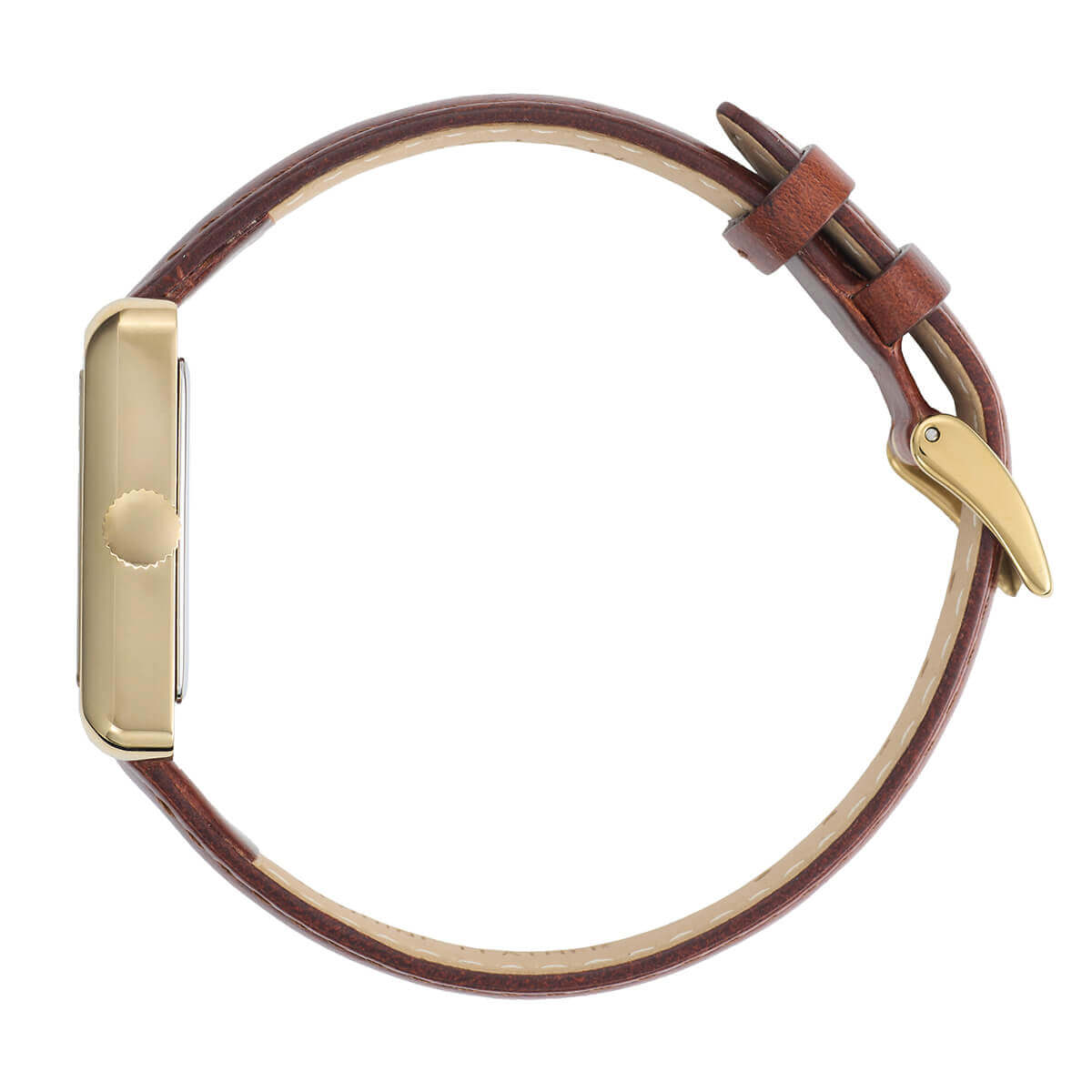 Tsuki Oboroduki Square Gold Brown Leather Arabic