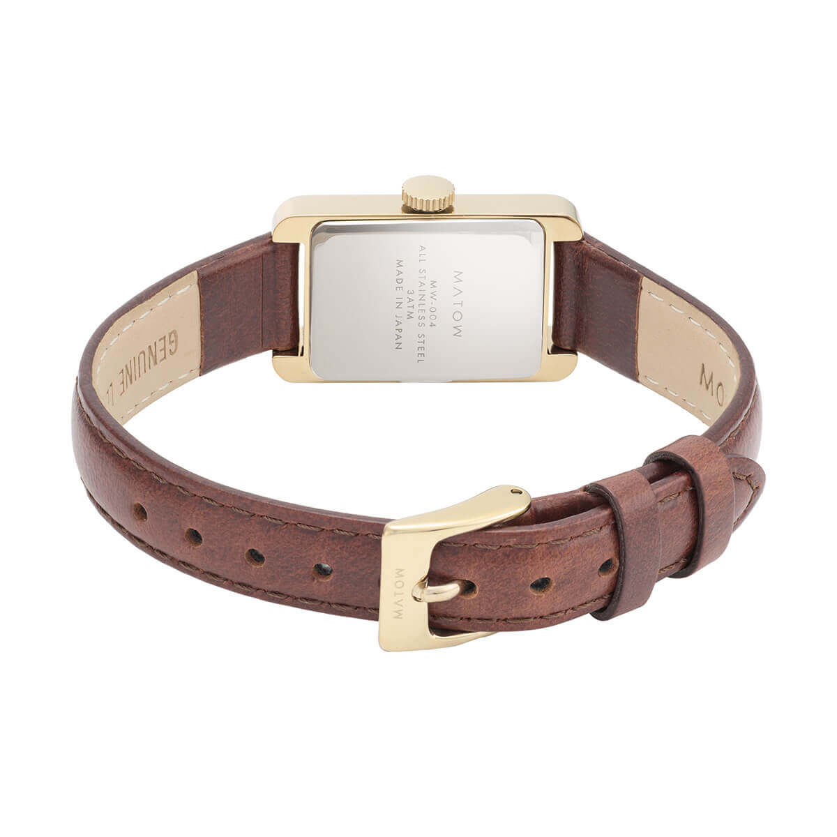Tsuki Oboroduki Square Gold Brown Leather Arabic
