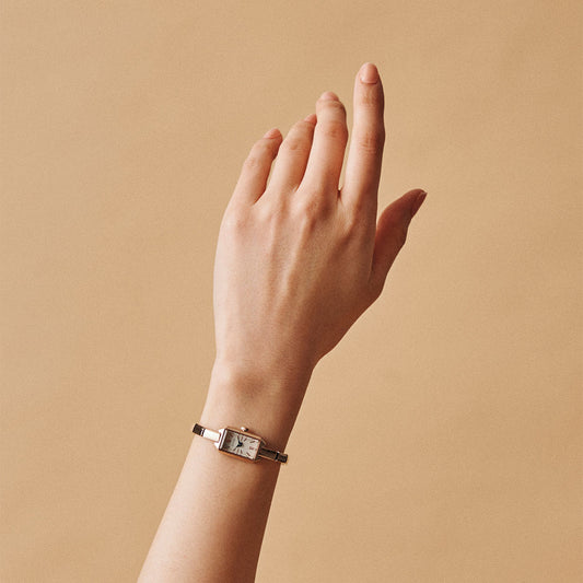 Tsuki Seigetsu Mini Square Rose Gold White