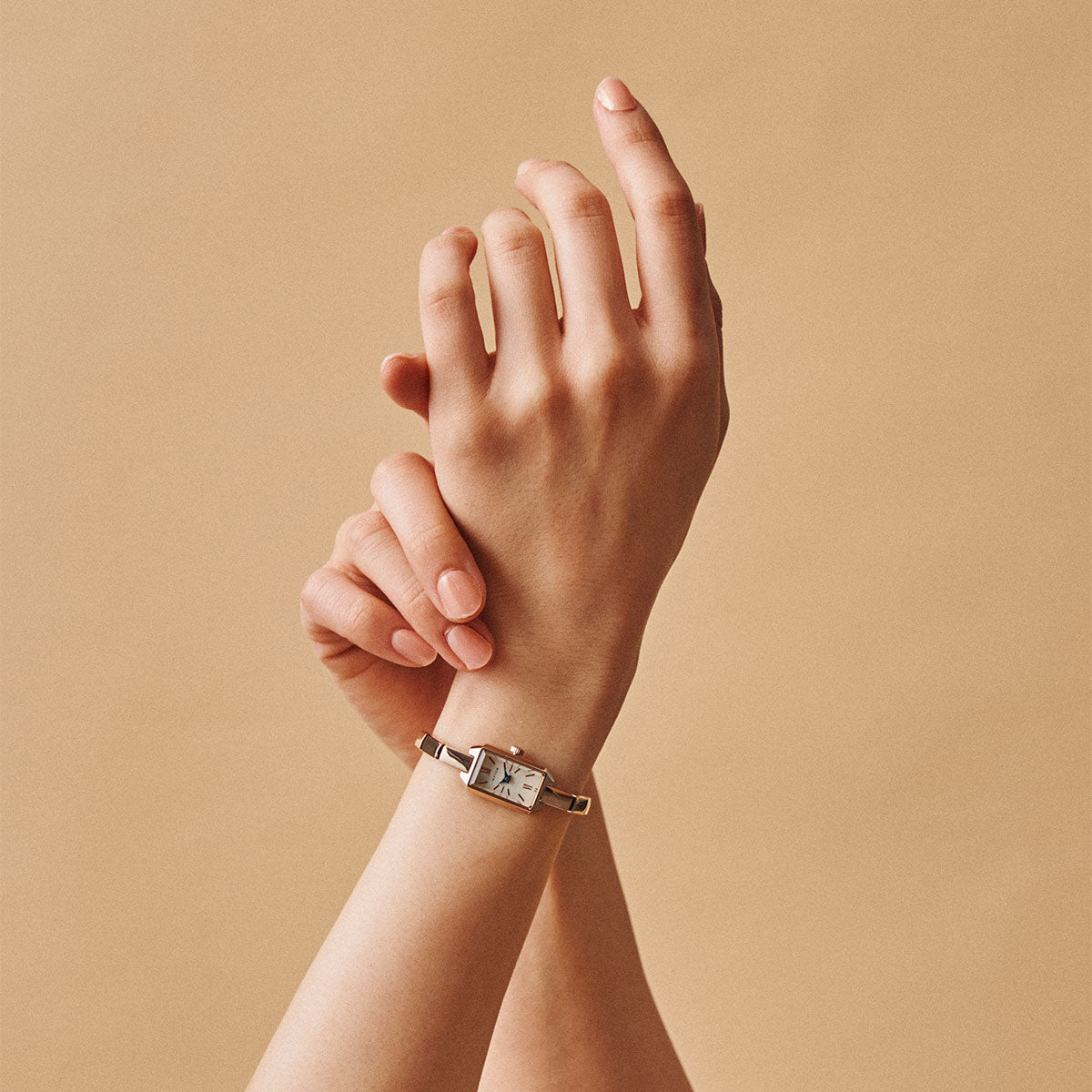 Tsuki Seigetsu Mini Square Rose Gold White