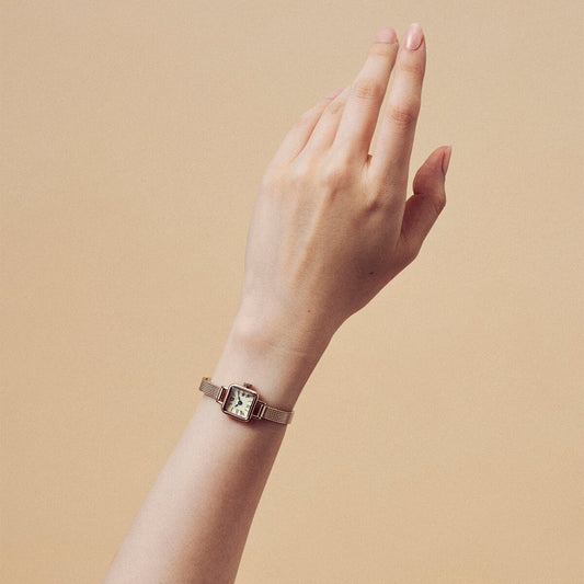 Tsuki Tangetsu Mini Square Rose Gold Champagne Mesh