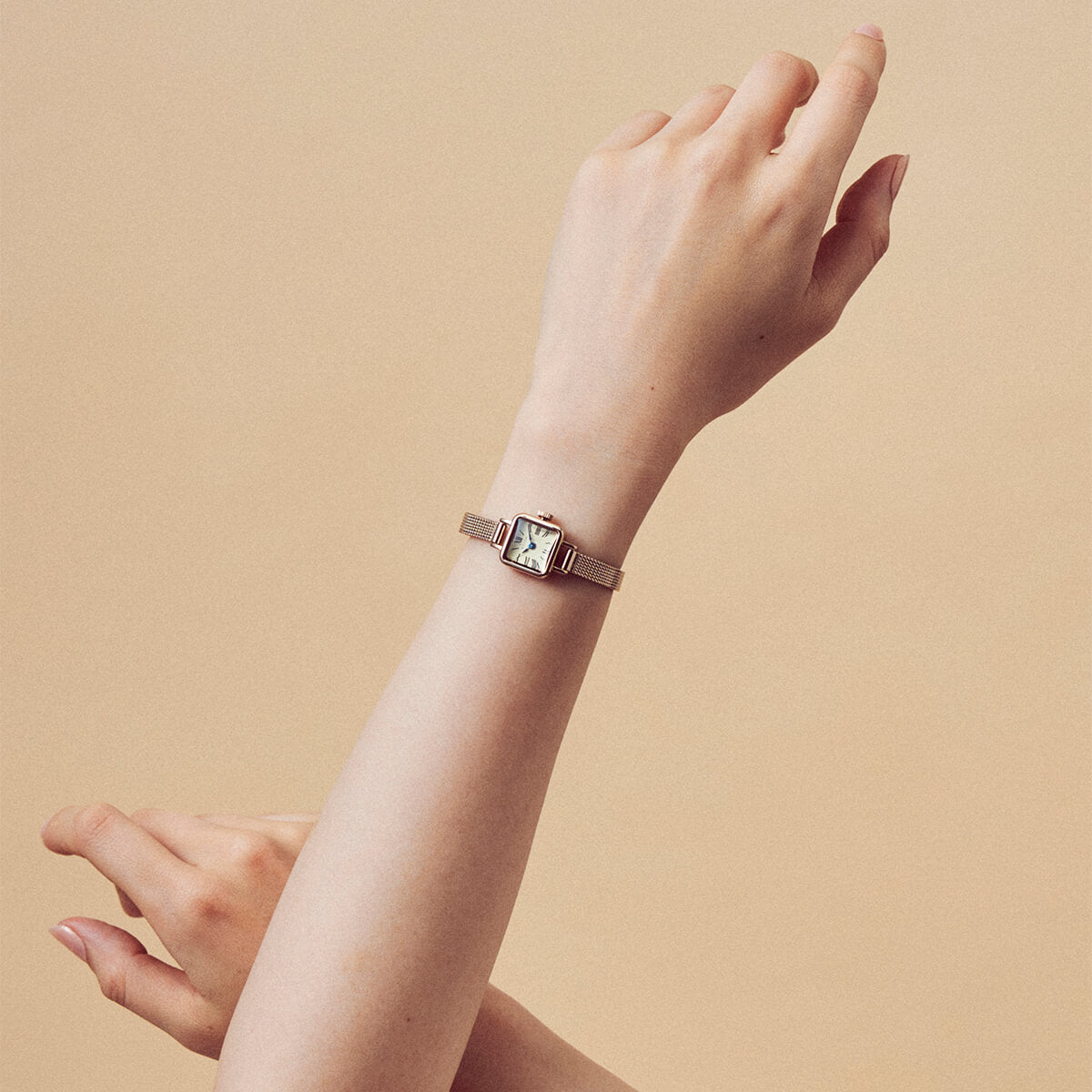 Tsuki Tangetsu Mini Square Rose Gold Champagne Mesh