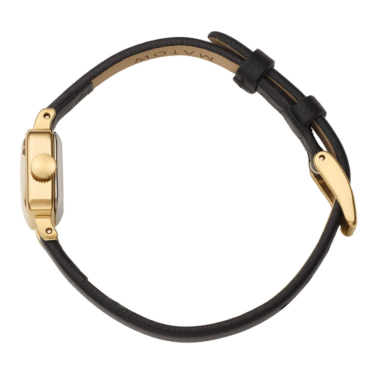 Tsuki Tangetsu Mini Square Gold White Black Leather