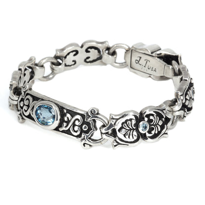 Bracelet : Celtic Vine w/5small&1large w/Blue Topaz