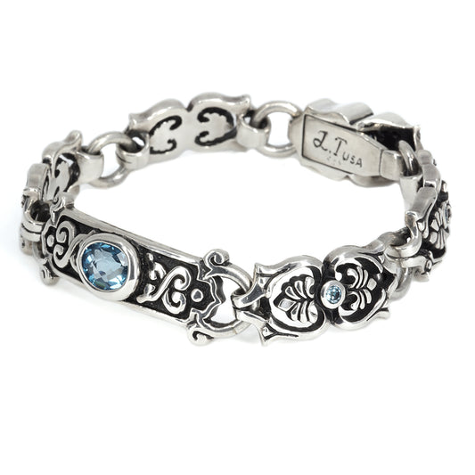 Bracelet : Celtic Vine w/5small&1large w/Blue Topaz