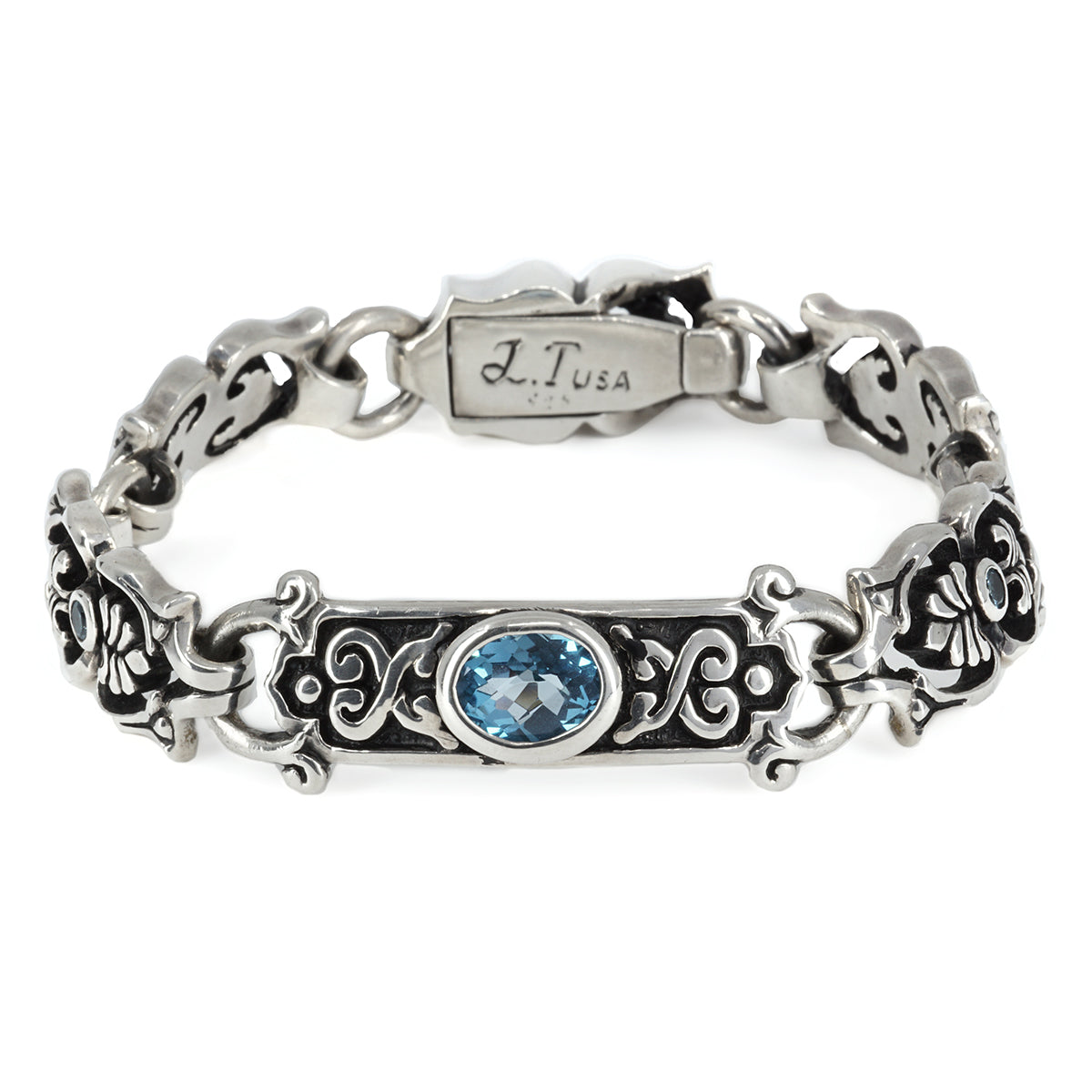 Bracelet : Celtic Vine w/5small&1large w/Blue Topaz