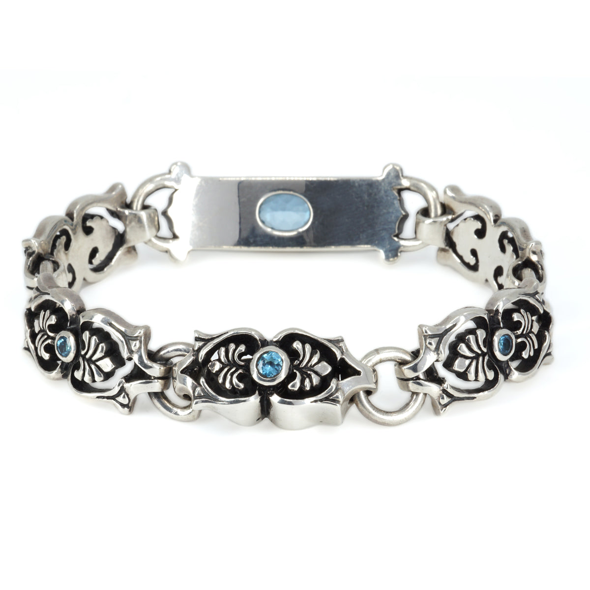 Bracelet : Celtic Vine w/5small&1large w/Blue Topaz