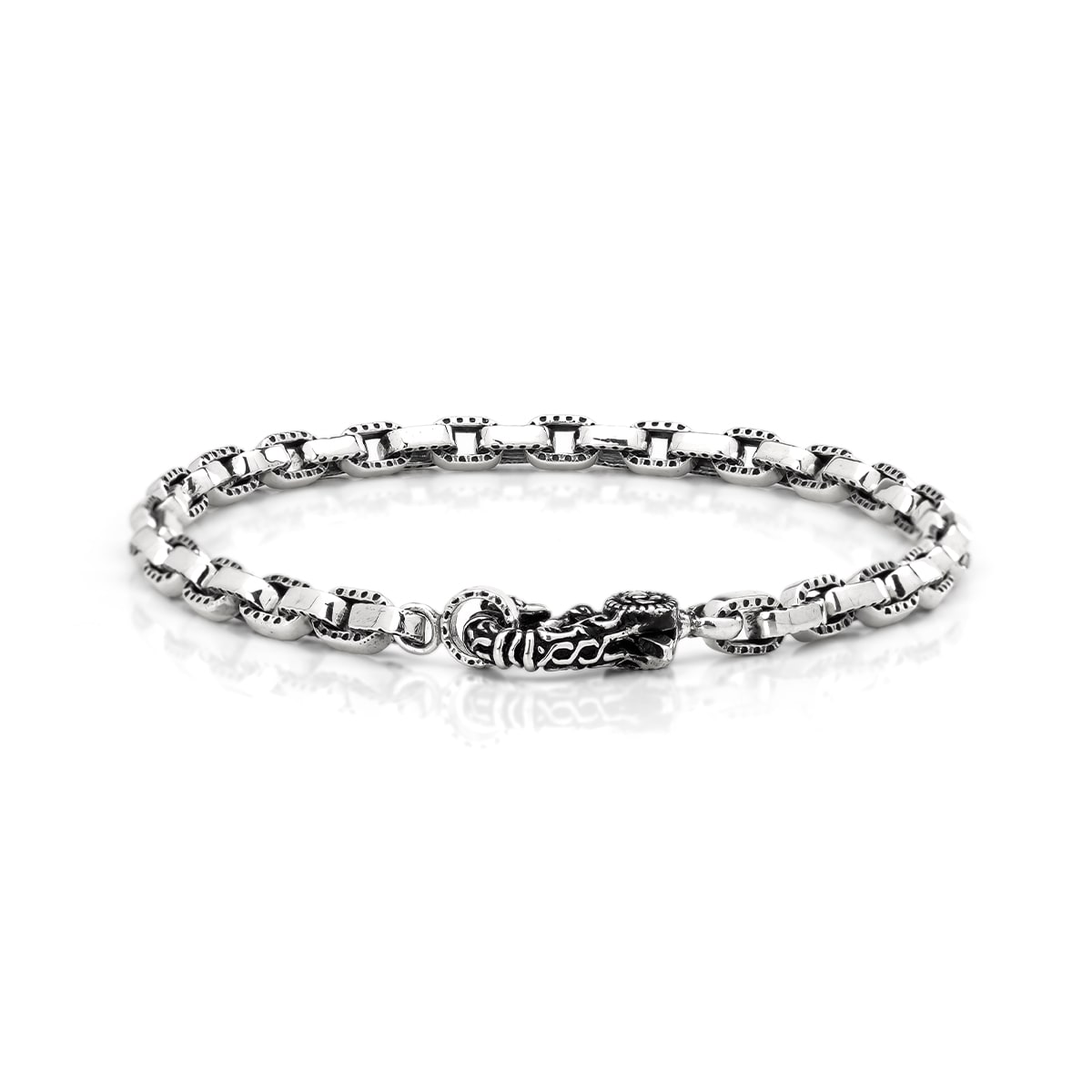 Bracelet : Half Engrave Links Chain 17cm