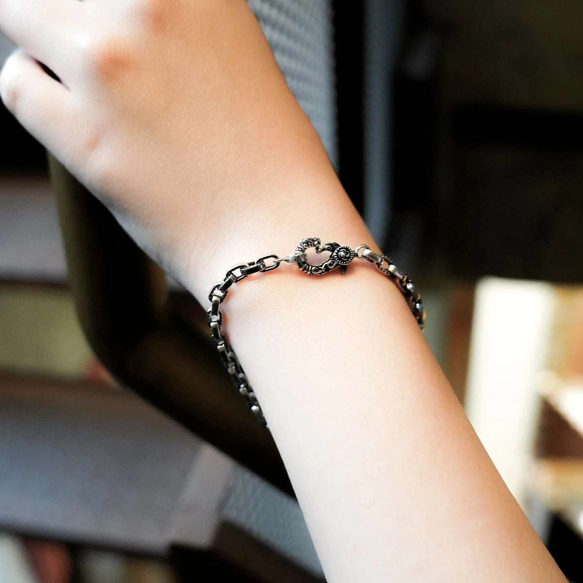 Bracelet : Half Engrave Links Chain 17cm