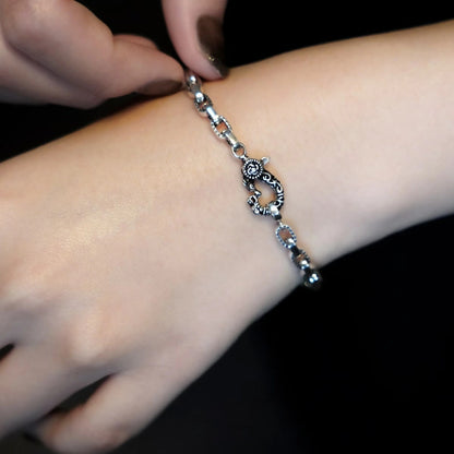 Bracelet : Half Engrave Links Chain 17cm