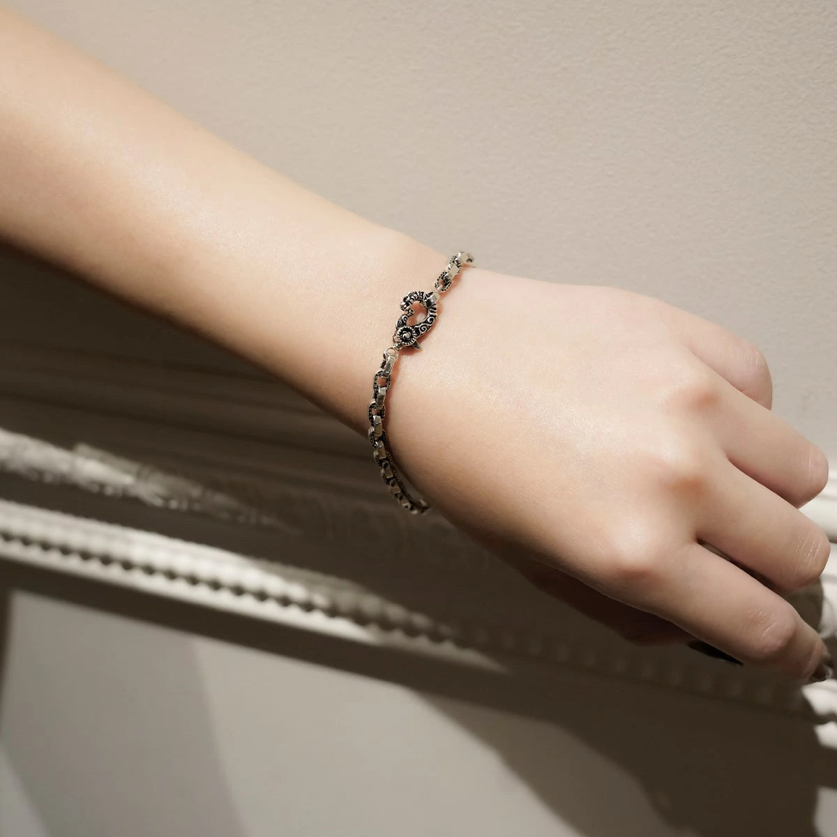 Bracelet : Half Engrave Links Chain 20cm