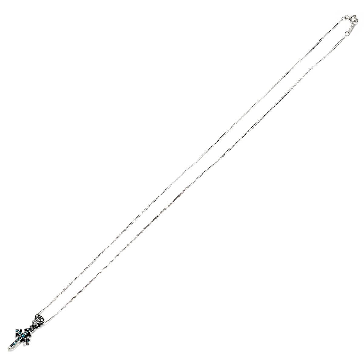 Charm : Pollicino Cross w/Blue Diamond Pave