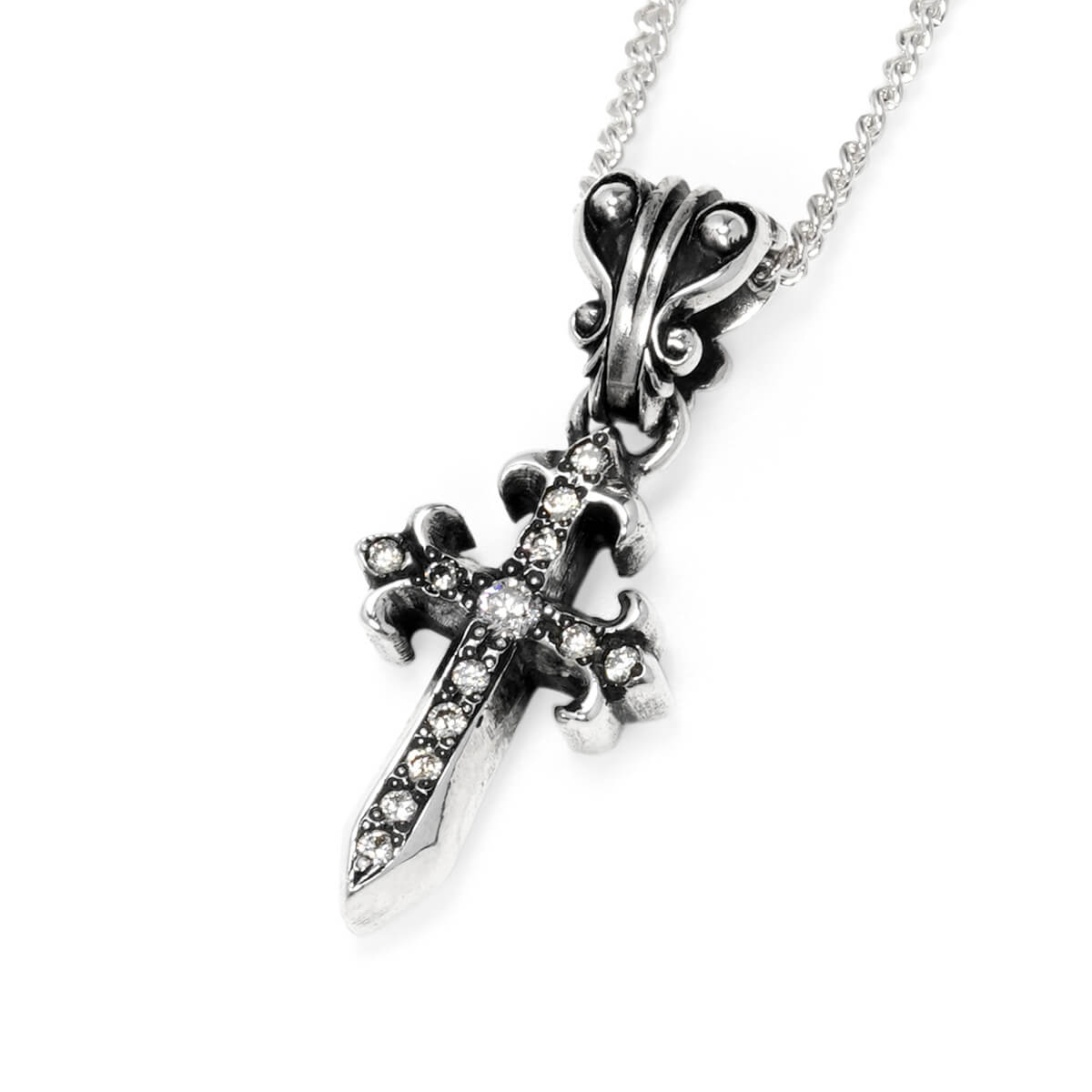 Charm : Pollicino Cross w/Diamond Pave