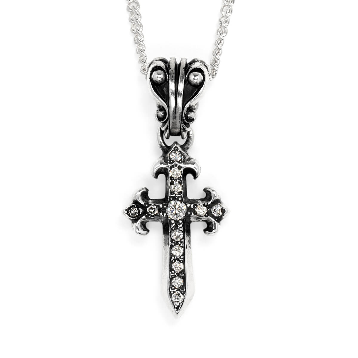 Charm : Pollicino Cross w/Diamond Pave