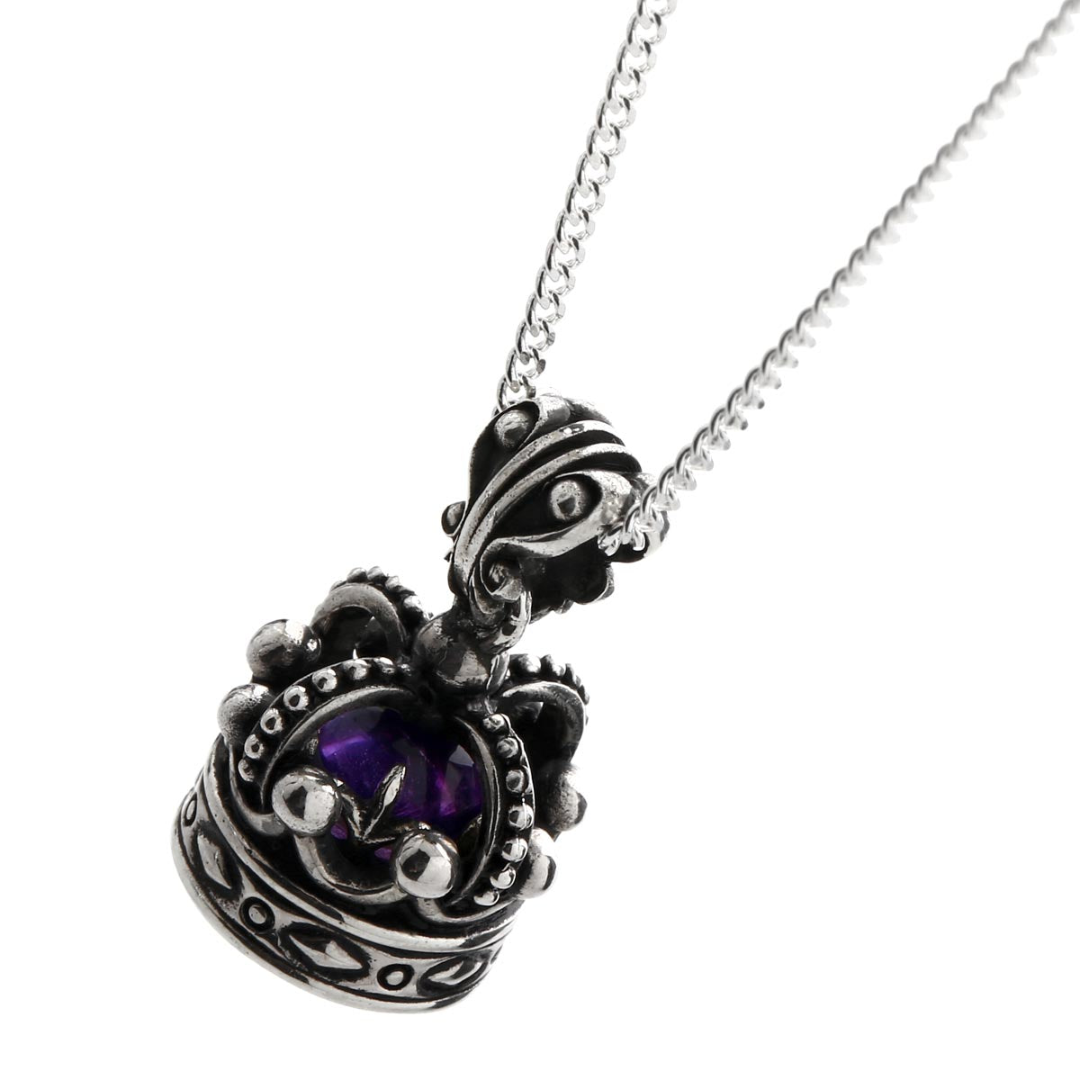 Charm : Imperial King Crown w/Amethyst