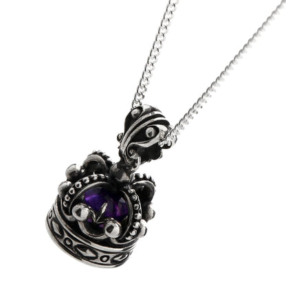 Charm : Imperial King Crown w/Amethyst