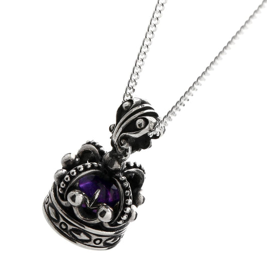 Charm : Imperial King Crown w/Amethyst