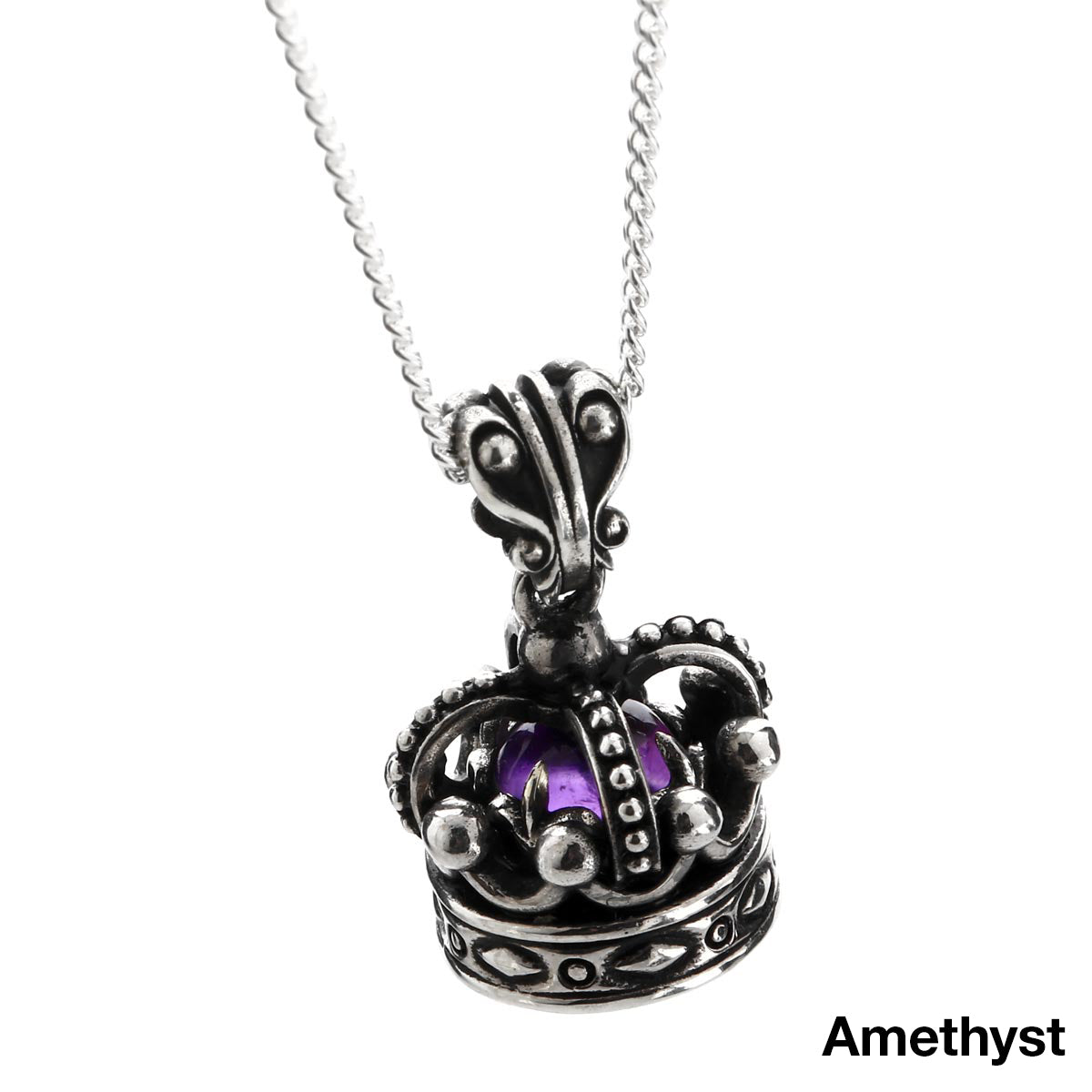 Charm : Imperial King Crown w/Amethyst