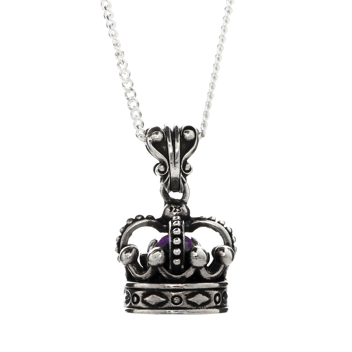 Charm : Imperial King Crown w/Amethyst