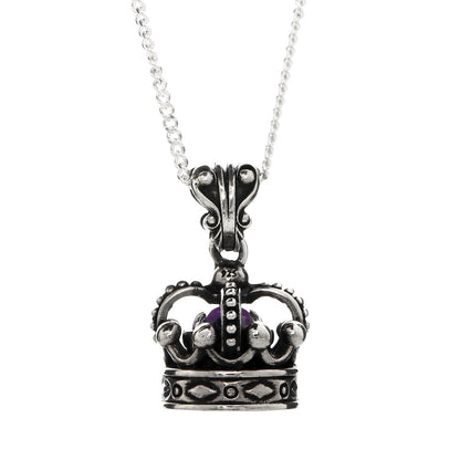Charm : Imperial King Crown w/Amethyst