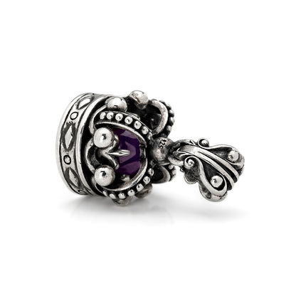 Charm : Imperial King Crown w/Amethyst