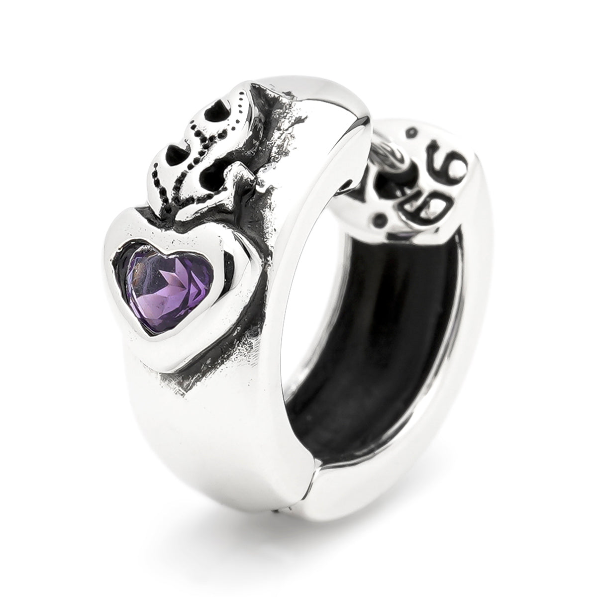 Earring : Sacred Heart w/Amethyst