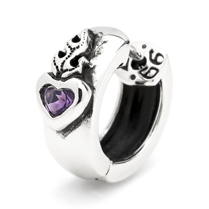 Earring : Sacred Heart w/Amethyst