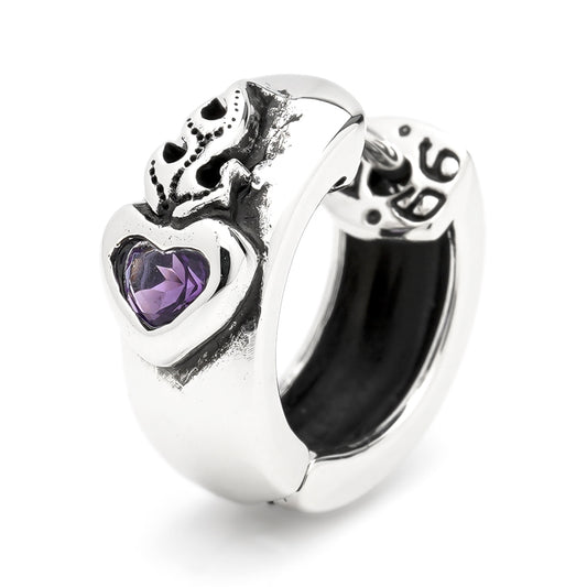 Earring : Sacred Heart w/Amethyst