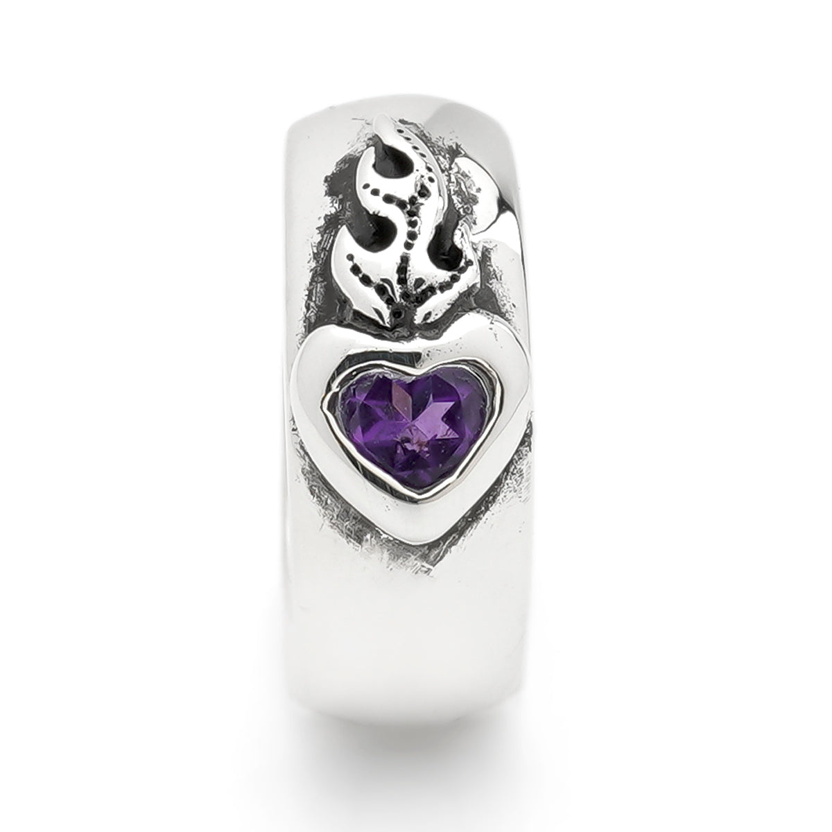 Earring : Sacred Heart w/Amethyst