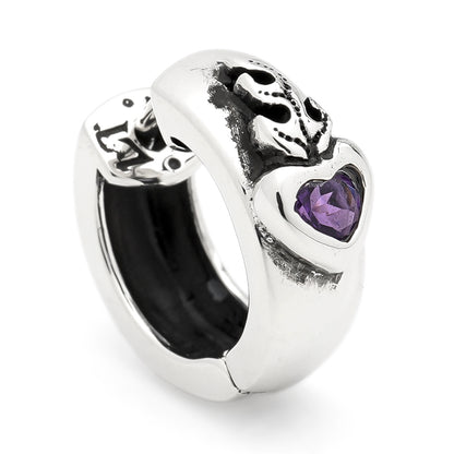 Earring : Sacred Heart w/Amethyst