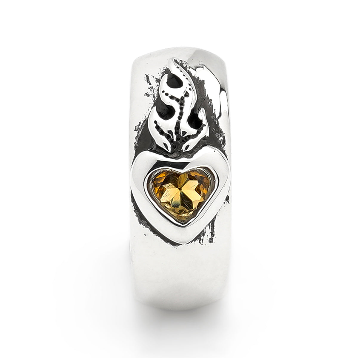 Earring : Sacred Heart w/Citrine