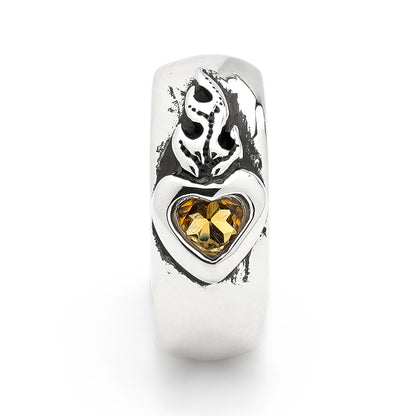 Earring : Sacred Heart w/Citrine